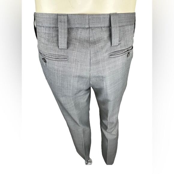 J. Lindeberg F/F Dress Pants in Subtle Gray/Lt Blue/Blk/Tan Plaid Like New Sz 50 - Picture 8 of 12